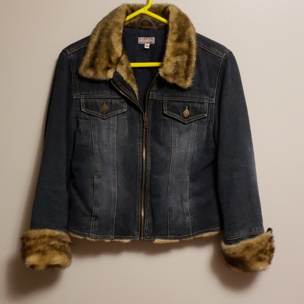 Fur Trimmed Denim Jacket